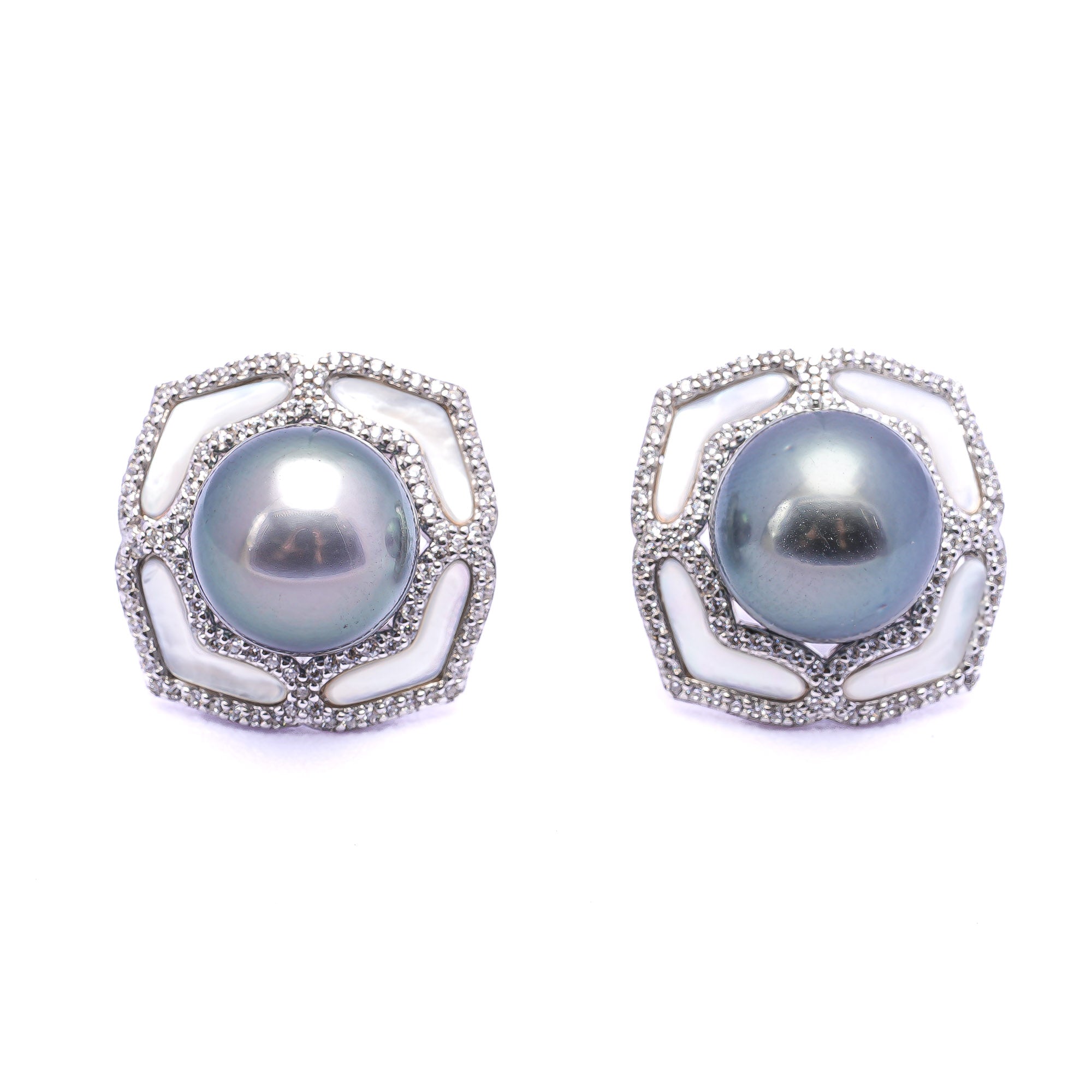 12mm Genuine TAHITIAN deals Pearl Continental Clip Earrings / 925 Sterling Silver #SE380