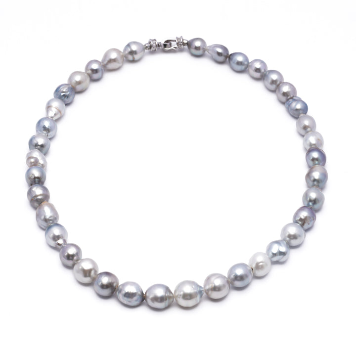 Baroque Tahitian Pearl Necklace with 37 Light Mix Pearls, 17-Inch Chain