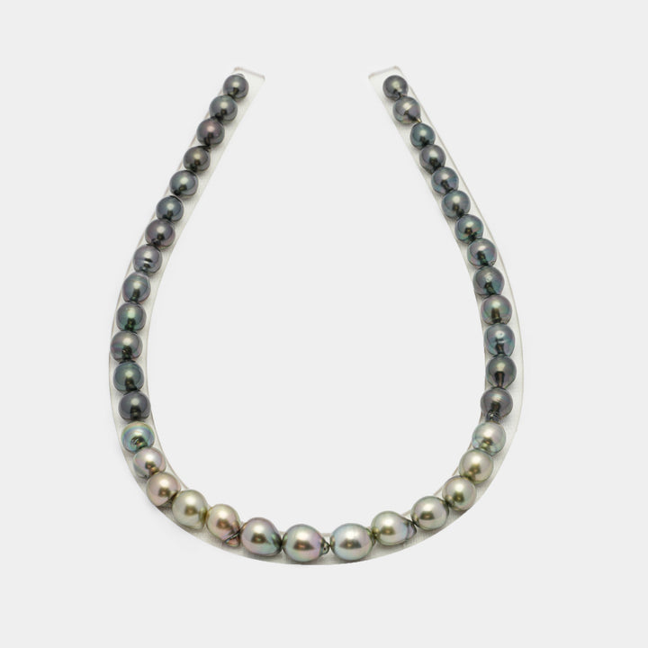 39pcs Dark & Light 8-10mm - SB AAA/AA Quality Tahitian Pearl Necklace.