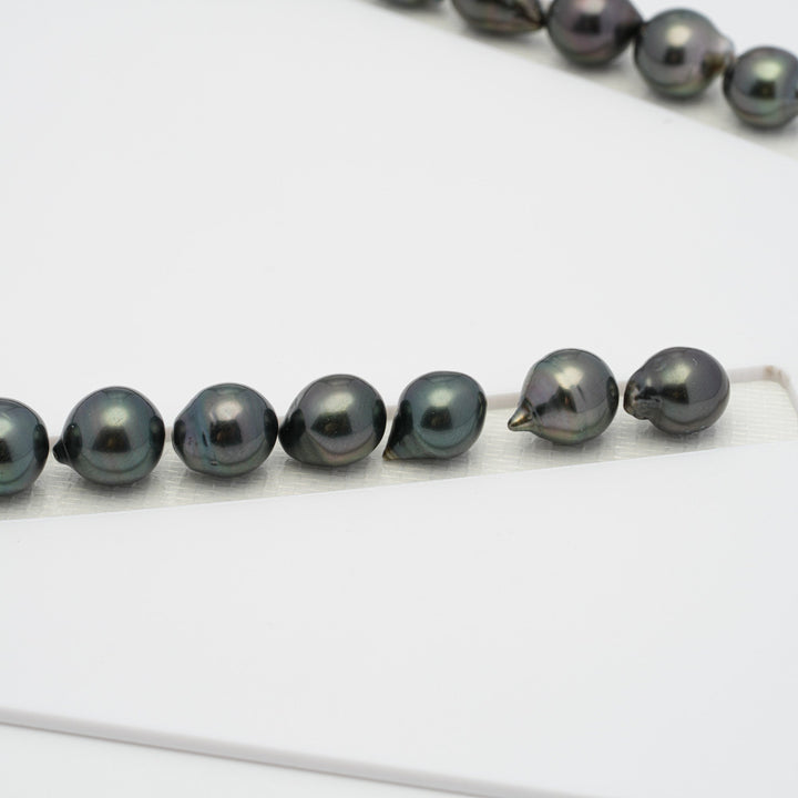 39pcs Dark & Light 8-10mm - SB AAA/AA Quality Tahitian Pearl Necklace.