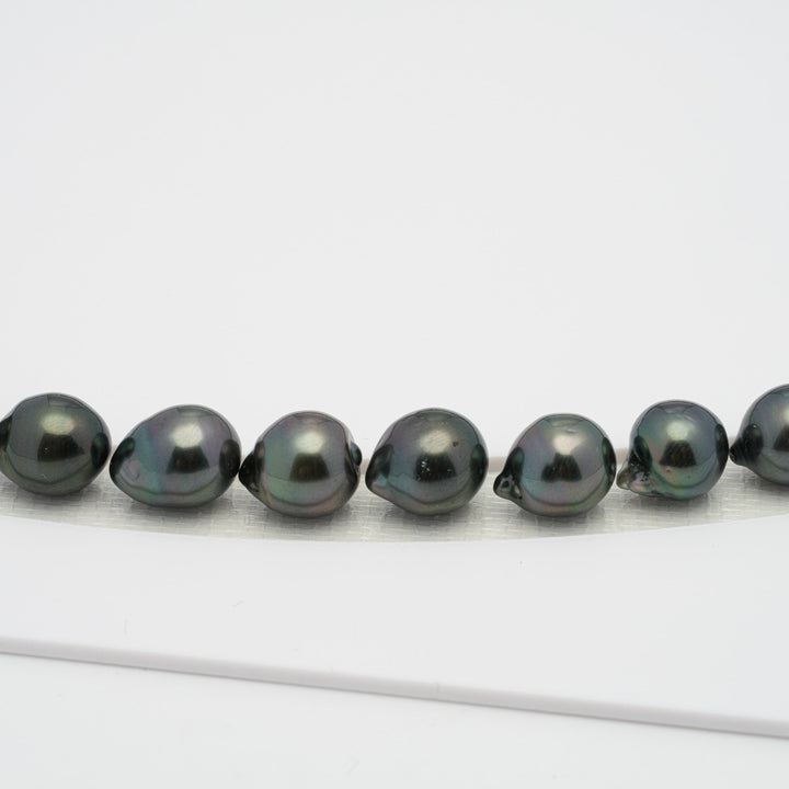 39pcs Dark & Light 8-10mm - SB AAA/AA Quality Tahitian Pearl Necklace.