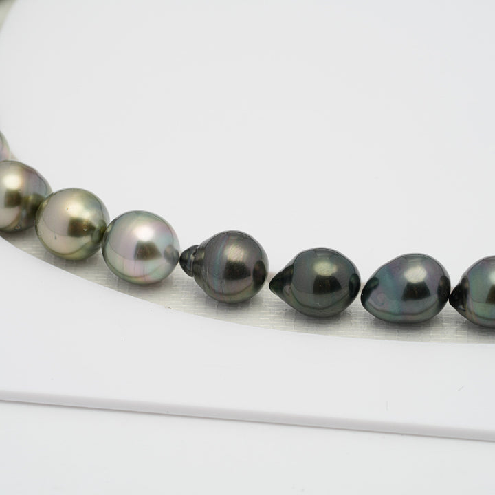 39pcs Dark & Light 8-10mm - SB AAA/AA Quality Tahitian Pearl Necklace.