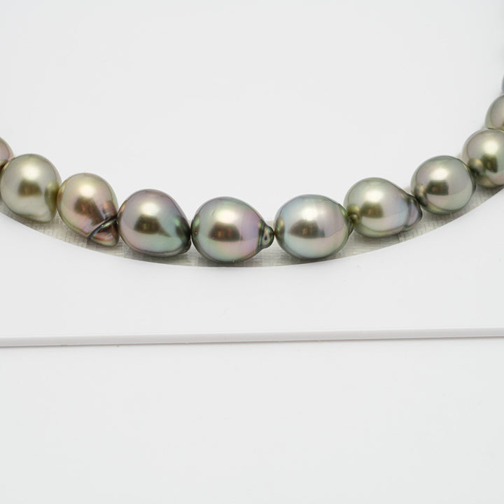 39pcs Dark & Light 8-10mm - SB AAA/AA Quality Tahitian Pearl Necklace.