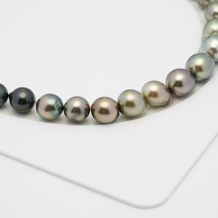 39pcs Dark & Light 8-10mm - SB AAA/AA Quality Tahitian Pearl Necklace.