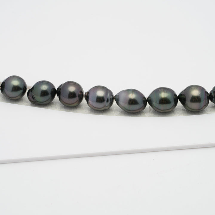 39pcs Dark & Light 8-10mm - SB AAA/AA Quality Tahitian Pearl Necklace.