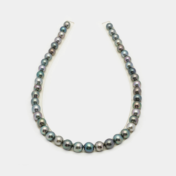 44pcs Multicolor 8-11mm - NR AAA/AA Quality Tahitian Pearl Necklace.