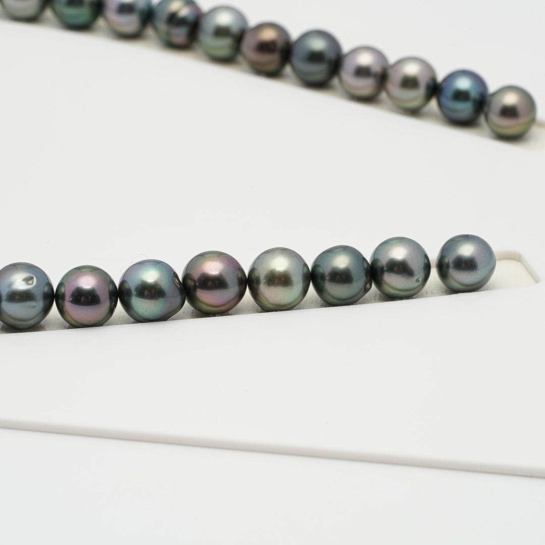 44pcs Multicolor 8-11mm - NR AAA/AA Quality Tahitian Pearl Necklace.