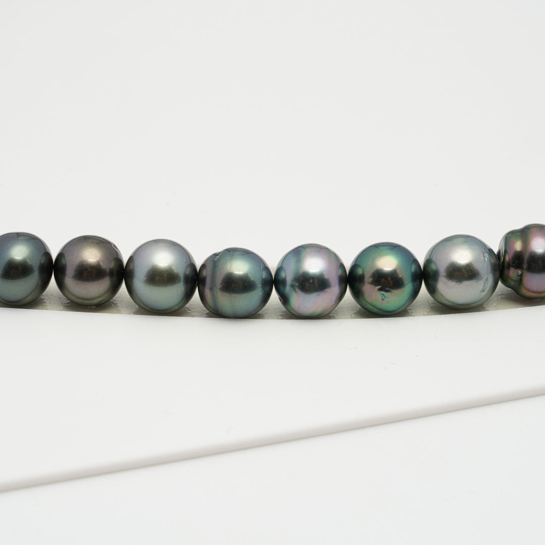 44pcs Multicolor 8-11mm - NR AAA/AA Quality Tahitian Pearl Necklace.