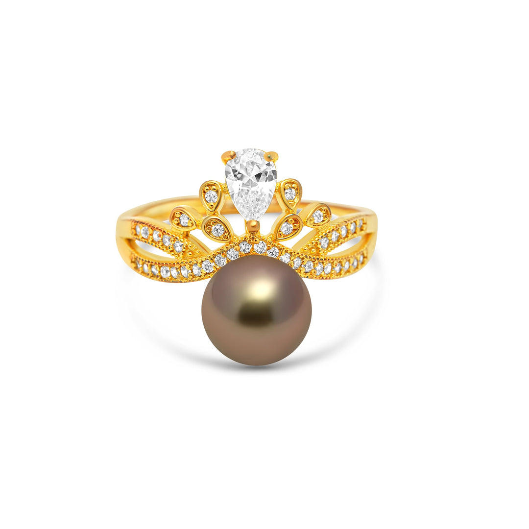 1pcs Tahitian Pearl Ring 925 Silver SHM1084