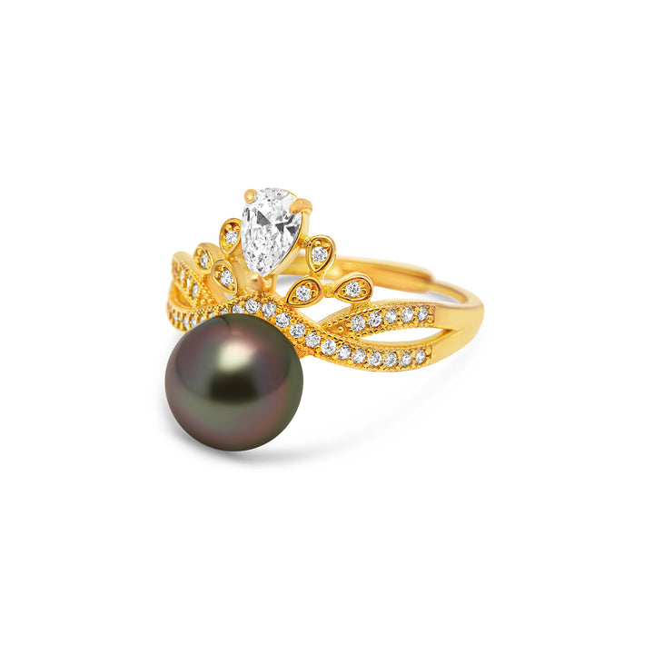 1pcs Tahitian Pearl Ring 925 Silver SHM1084