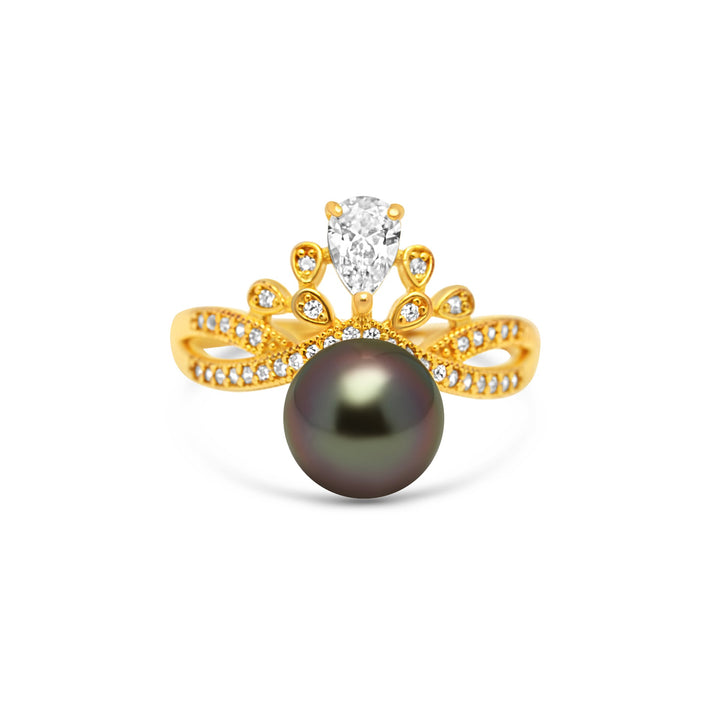 1pcs Tahitian Pearl Ring 925 Silver SHM1084