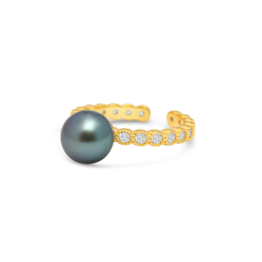 1pcs Tahitian Pearl Ring 925 Silver SHM1117