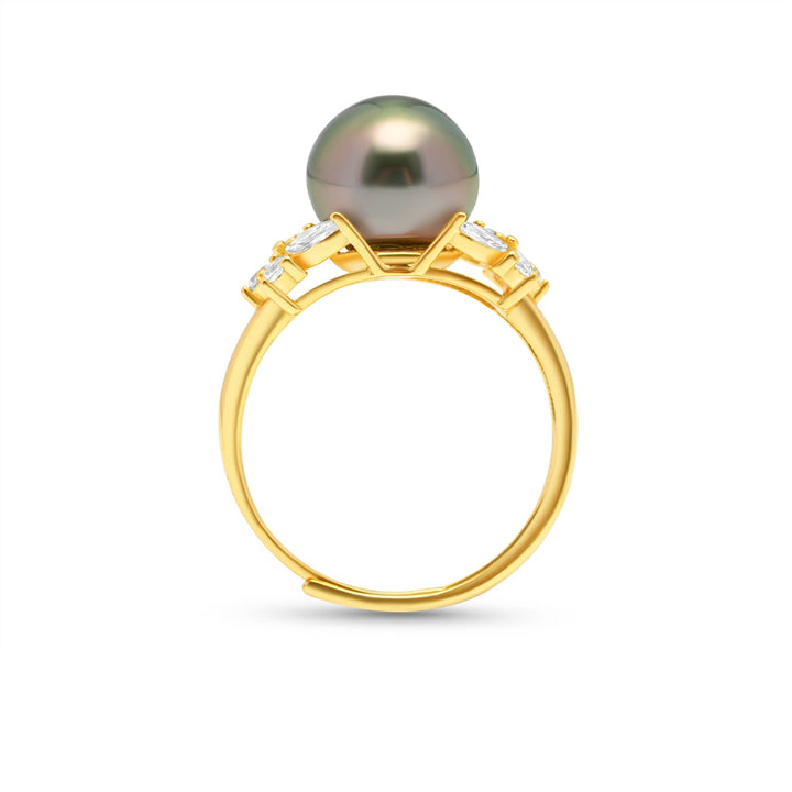 925 Sterling Silver Tahitian Pearl Ring SHM1379