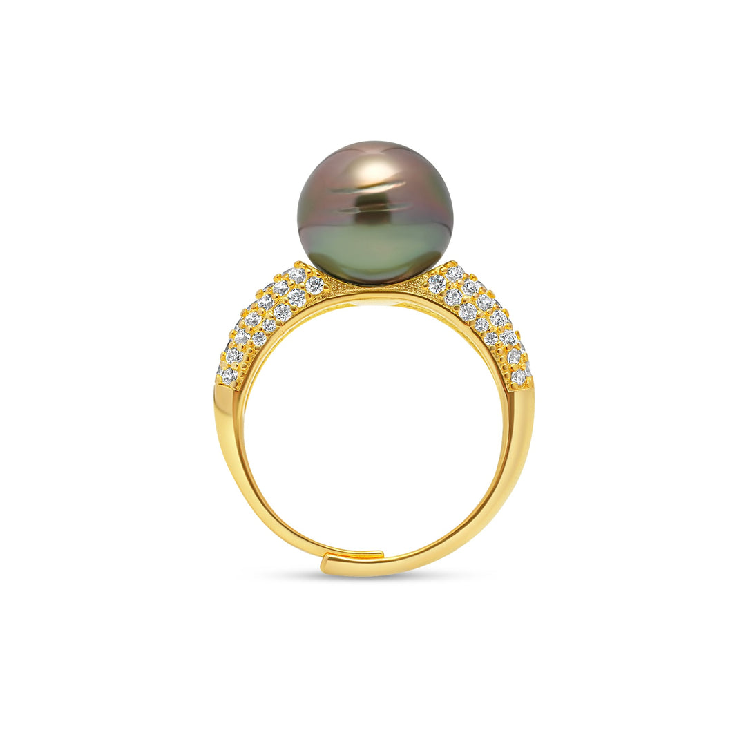 1pcs Tahitian Pearl Ring 925 Silver SHM1276
