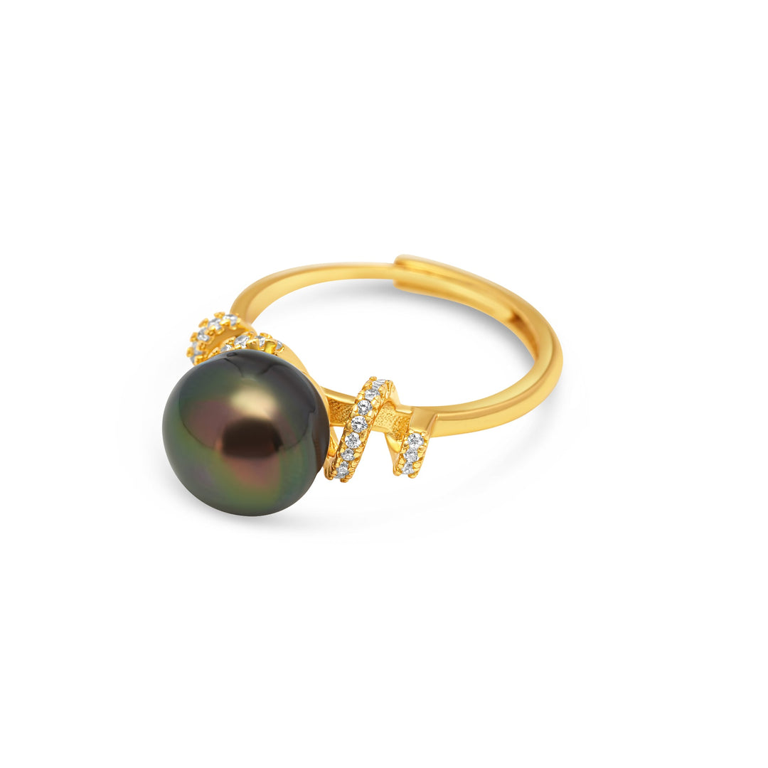 1pcs Tahitian Pearl Ring 925 Silver SHM1363