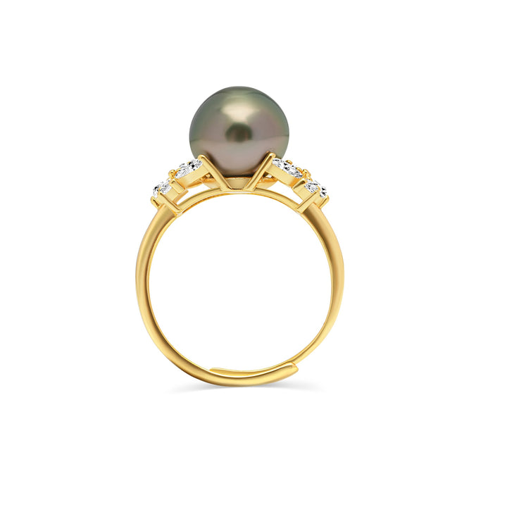 1pcs Tahitian Pearl Ring 925 Silver SHM1378 OR11