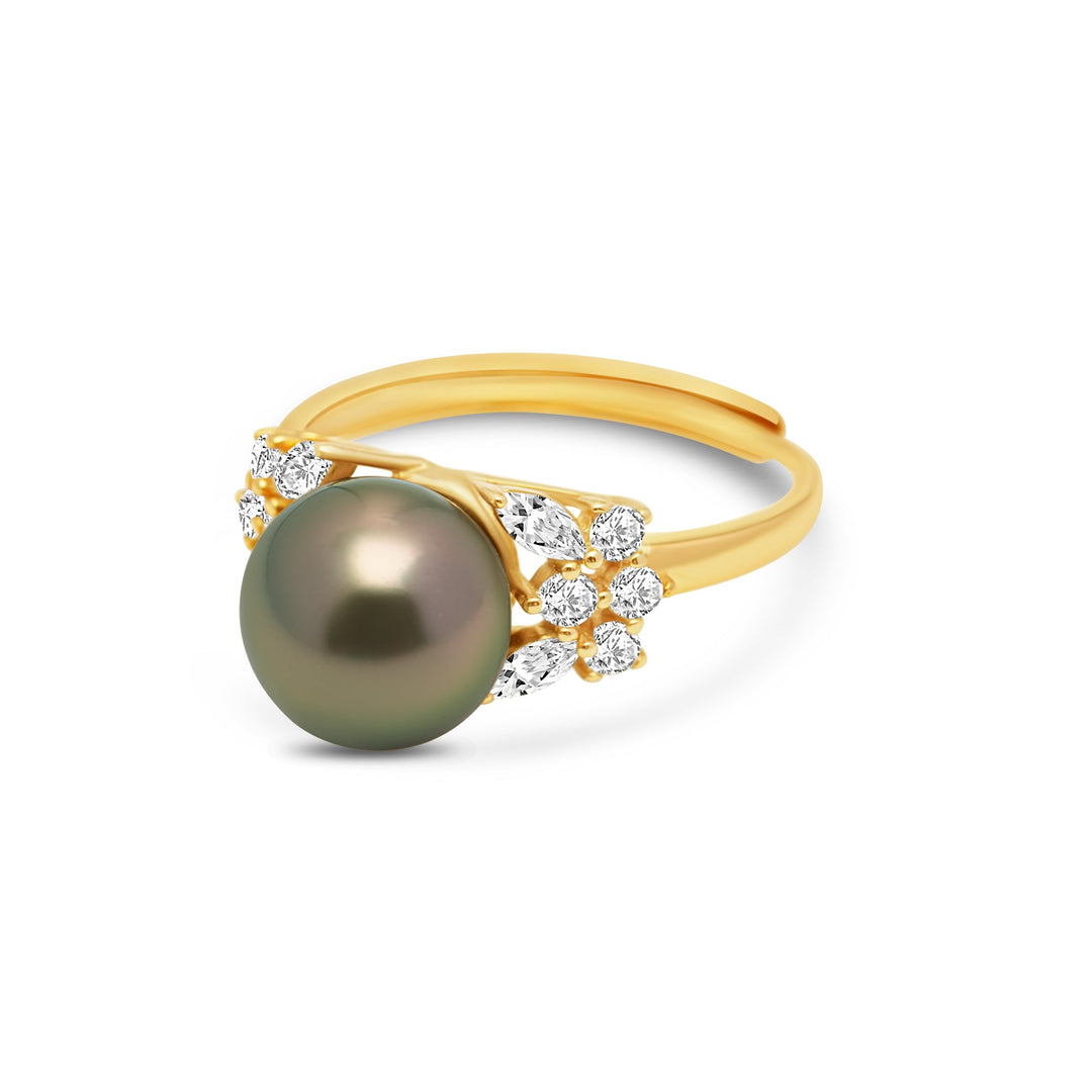 1pcs Tahitian Pearl Ring 925 Silver SHM1378 OR11