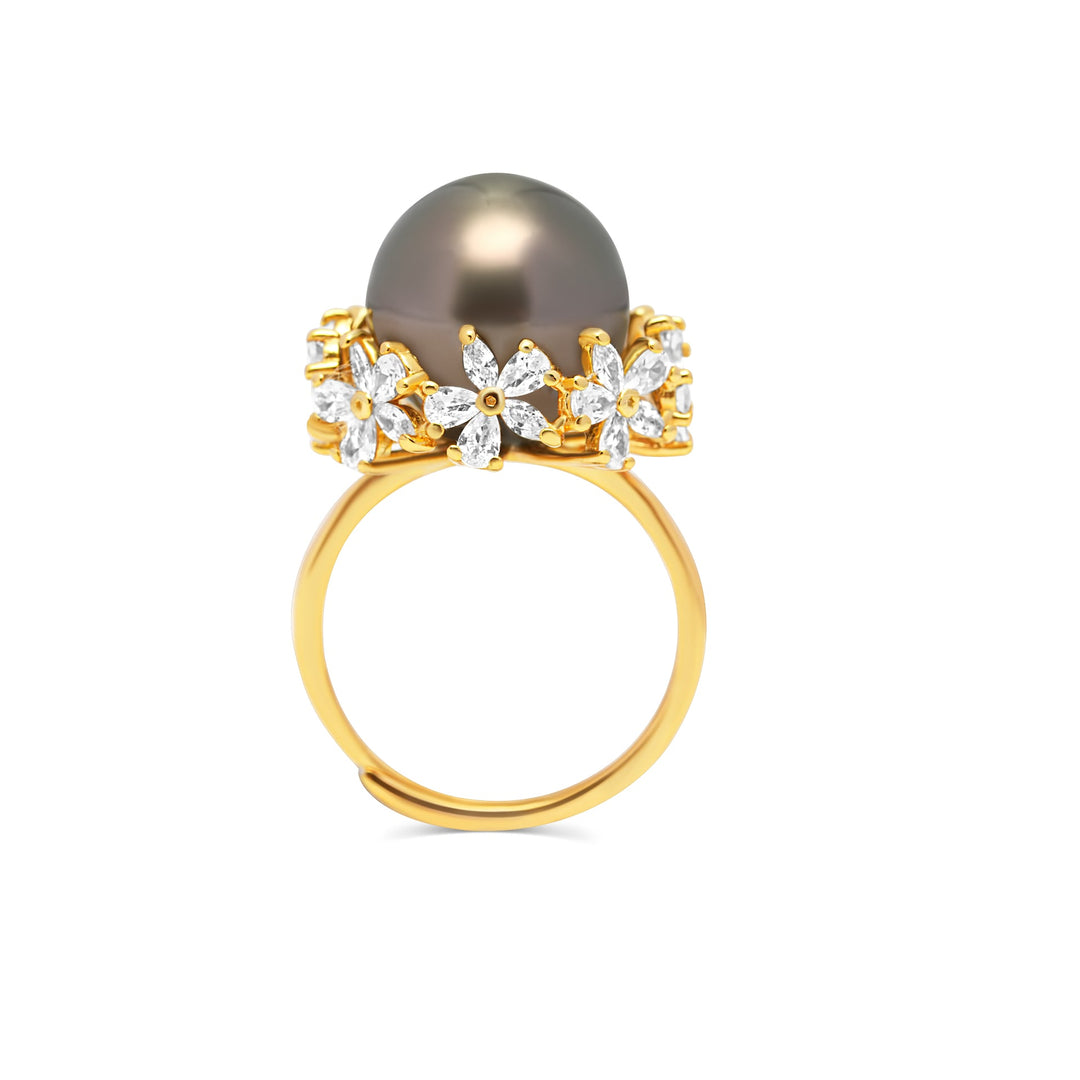 1pcs Tahitian Pearl Ring 925 Silver SHM1407 OR11