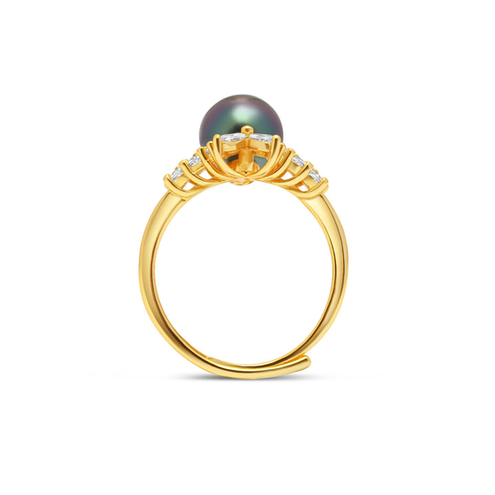 1pcs Tahitian Pearl Ring 925 Silver SHM1410 OR12