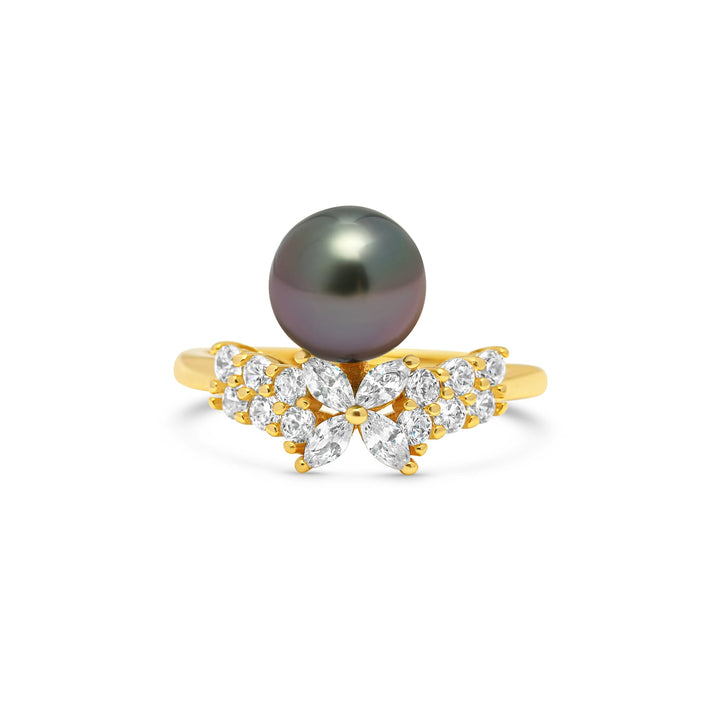 1pcs Tahitian Pearl Ring 925 Silver SHM1410 OR12