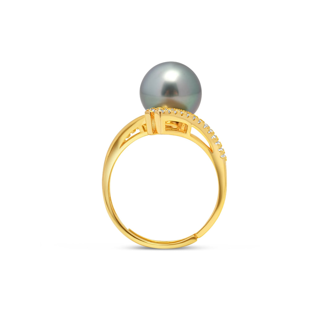 1pcs Tahitian Pearl Ring 925 Silver SHM1414 OR10