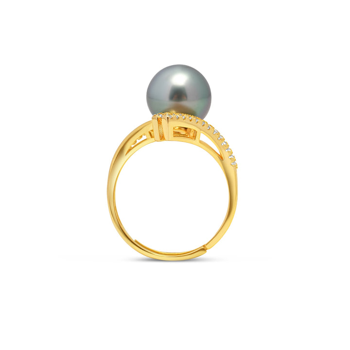 1pcs Tahitian Pearl Ring 925 Silver SHM1414 OR10