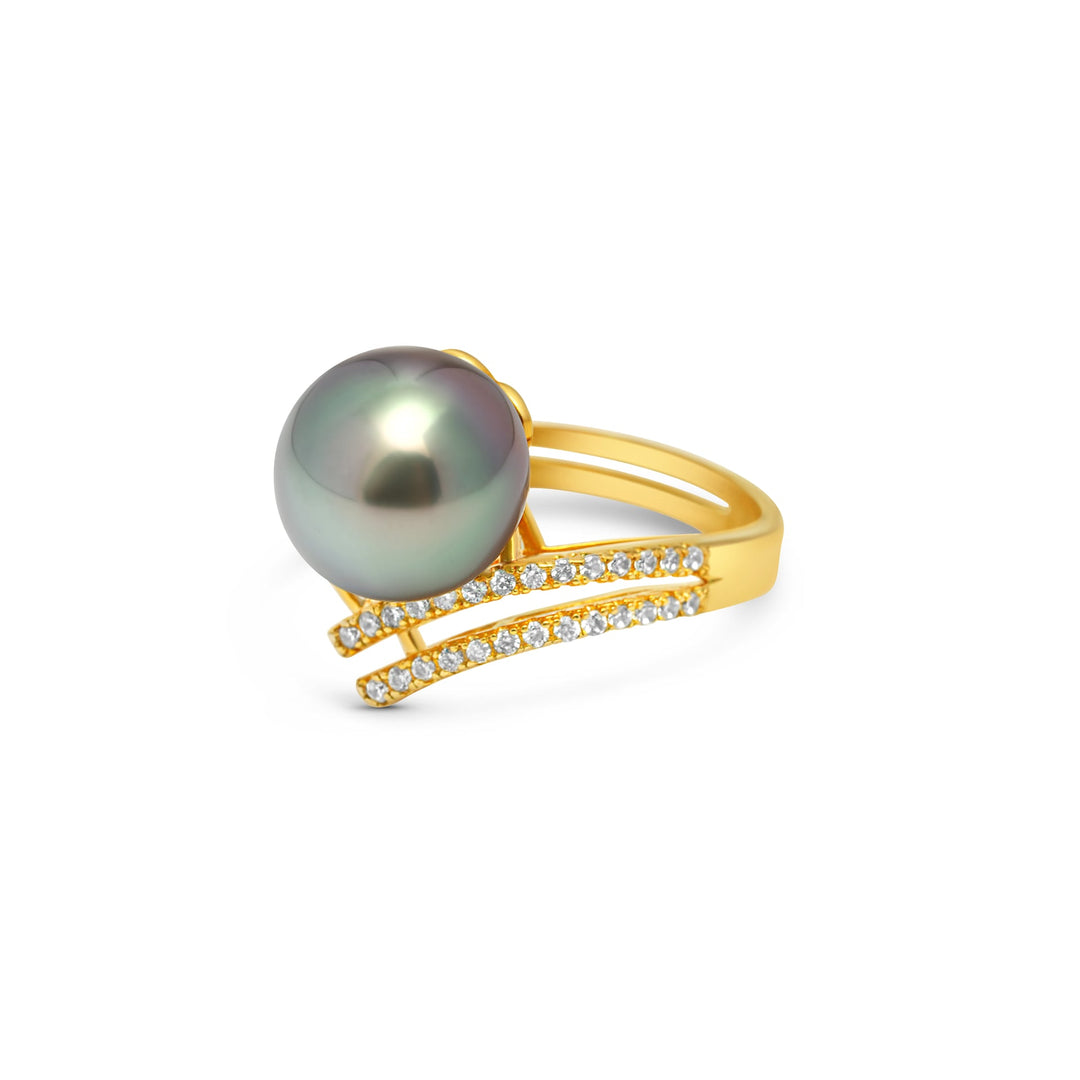 1pcs Tahitian Pearl Ring 925 Silver SHM1414 OR10