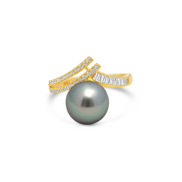1pcs Tahitian Pearl Ring 925 Silver SHM1414 OR10