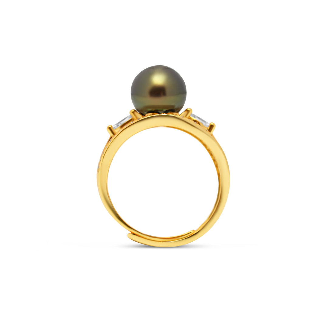 1pcs Tahitian Pearl Ring 925 Silver SHM1415 OR10
