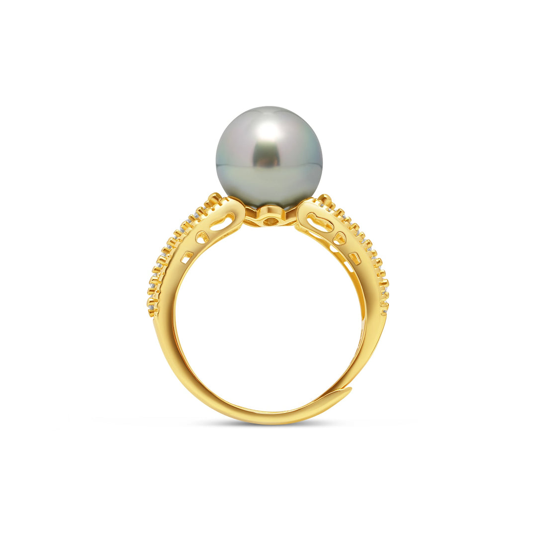 1pcs Tahitian Pearl Ring 925 Silver SHM1437