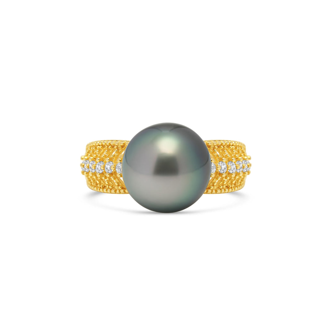 1pcs Tahitian Pearl Ring 925 Silver SHM1437