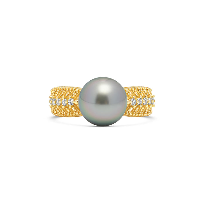 1pcs Tahitian Pearl Ring 925 Silver SHM1437