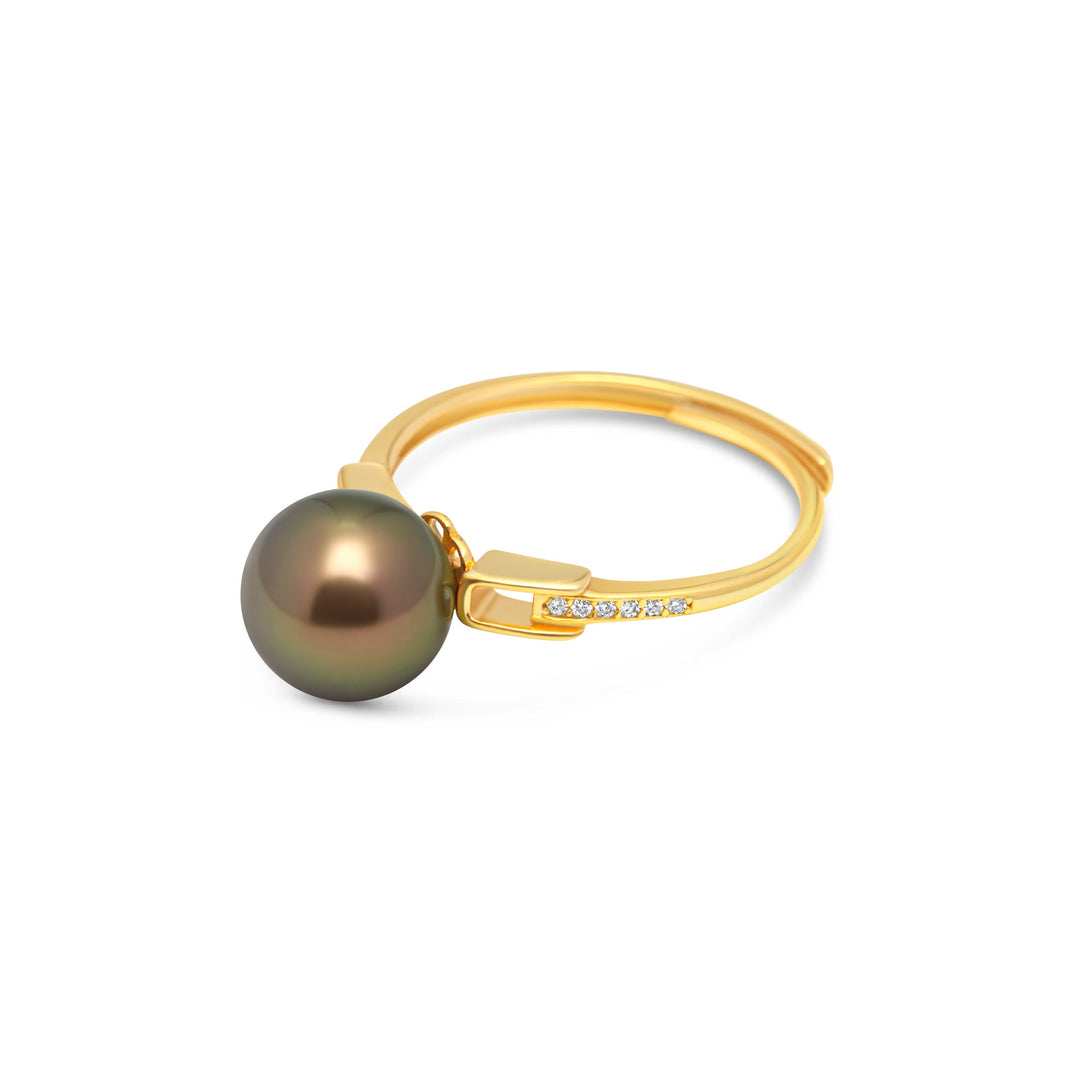 1pcs Tahitian Pearl Ring 925 Silver SHM1440