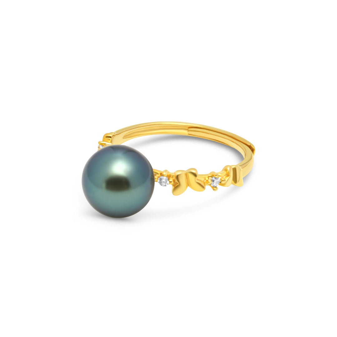 1pcs Tahitian Pearl Ring 925 Silver SHM1480 OR12