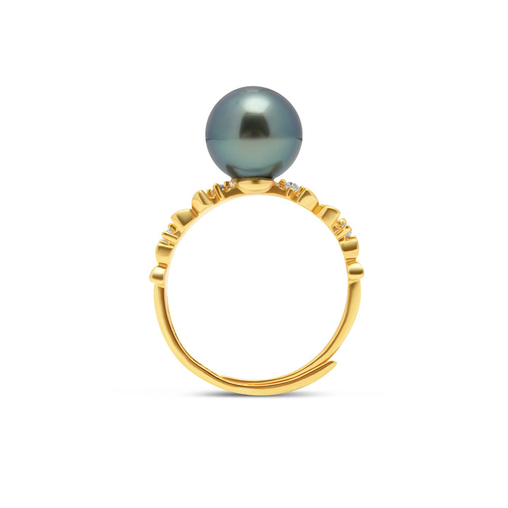 1pcs Tahitian Pearl Ring 925 Silver SHM1480 OR12