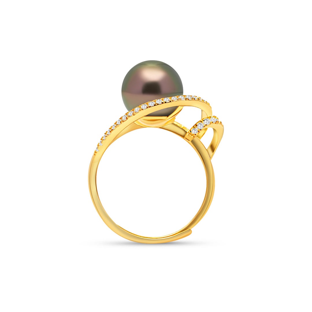 1pcs Tahitian Pearl Ring 925 Silver SHM1595 CMP6