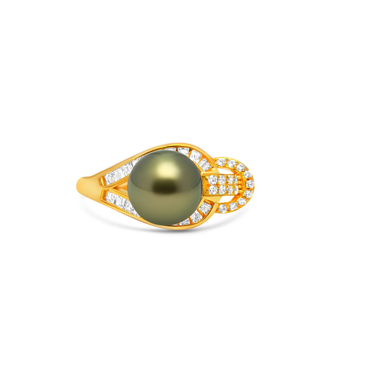 1pcs Tahitian Pearl Ring 925 Silver SHM1596 OR12