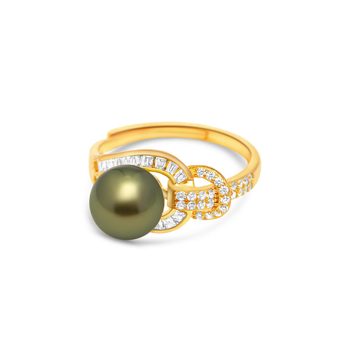 1pcs Tahitian Pearl Ring 925 Silver SHM1596 OR12