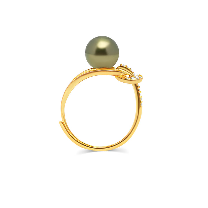 1pcs Tahitian Pearl Ring 925 Silver SHM1596 OR12
