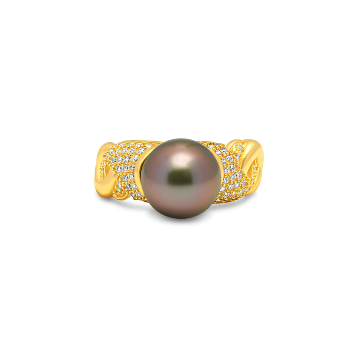 1pcs Tahitian Pearl Ring 925 Silver SHM1605