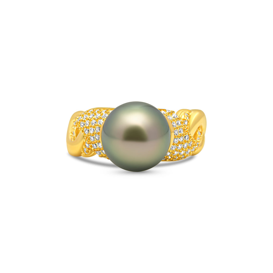 1pcs Tahitian Pearl Ring 925 Silver SHM1605