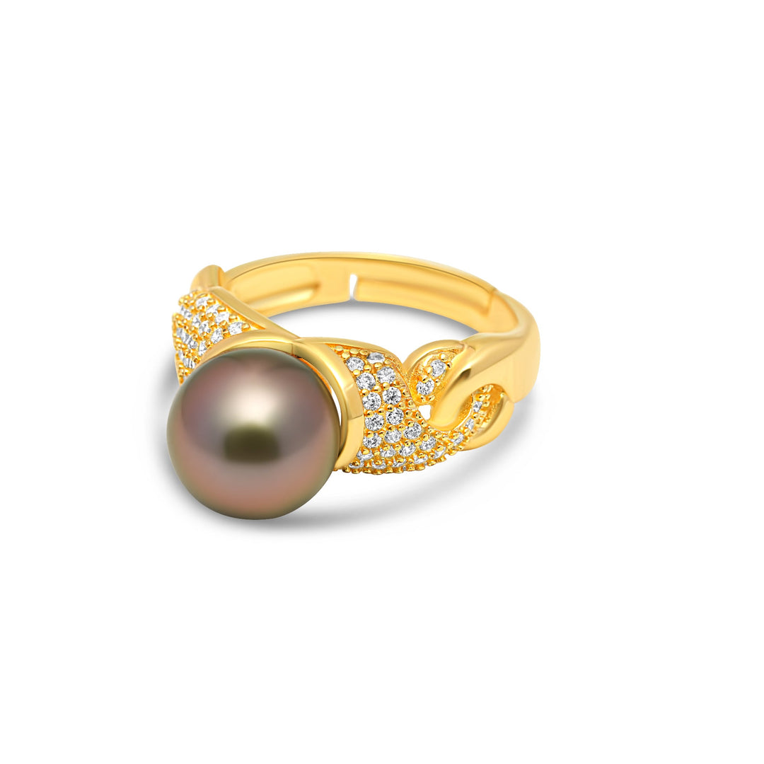 1pcs Tahitian Pearl Ring 925 Silver SHM1605