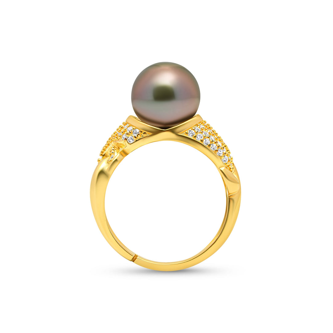 1pcs Tahitian Pearl Ring 925 Silver SHM1605