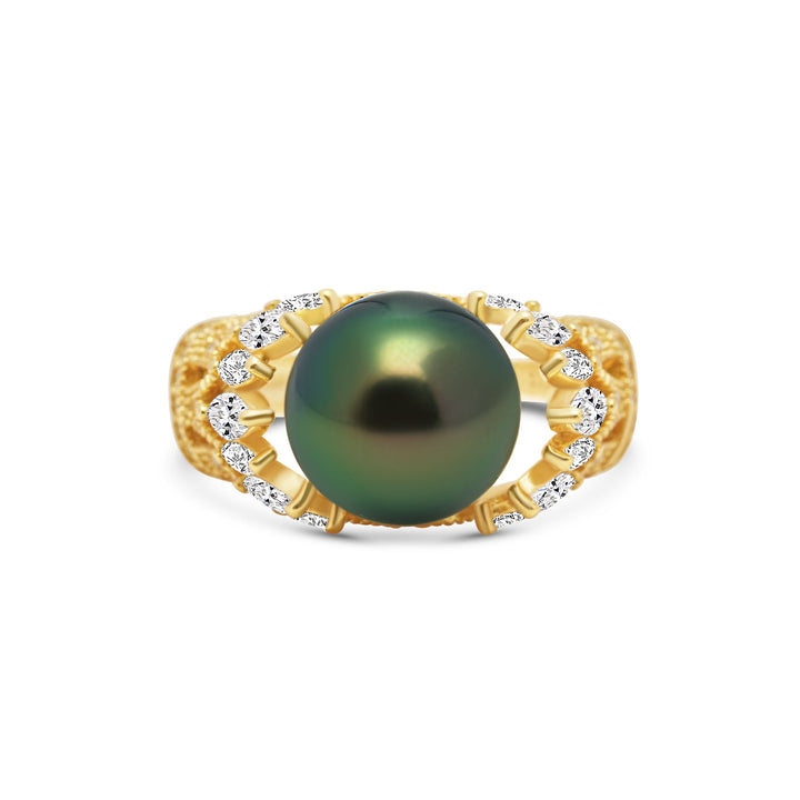 1pcs Tahitian Pearl Ring 925 Silver SHM1612