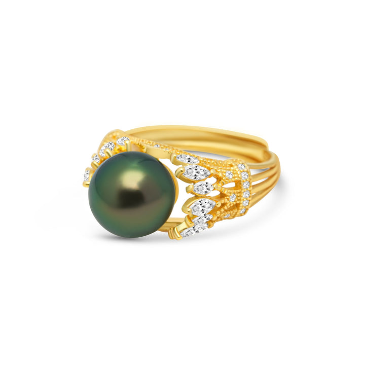 1pcs Tahitian Pearl Ring 925 Silver SHM1612