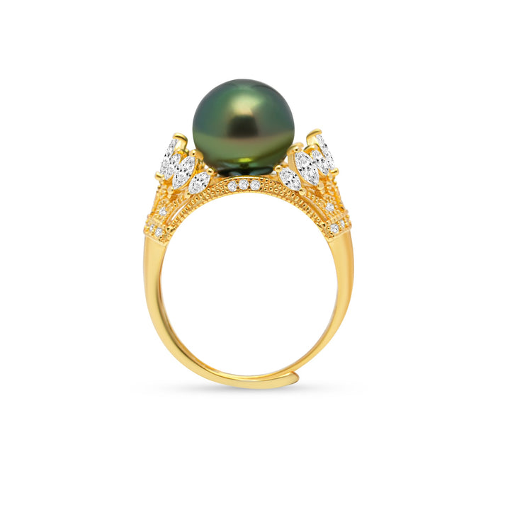 1pcs Tahitian Pearl Ring 925 Silver SHM1612