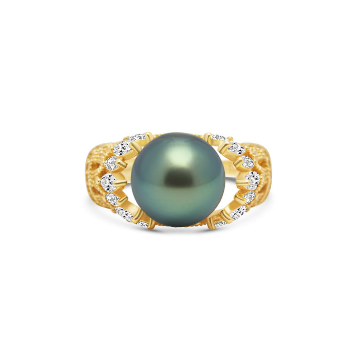 1pcs Tahitian Pearl Ring 925 Silver SHM1612