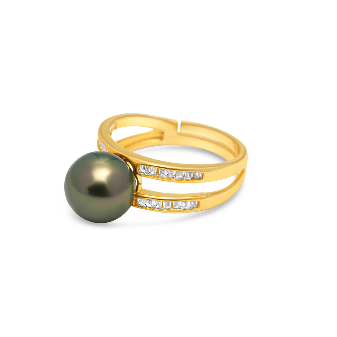 1pcs Tahitian Pearl Ring 925 Silver SHM1618