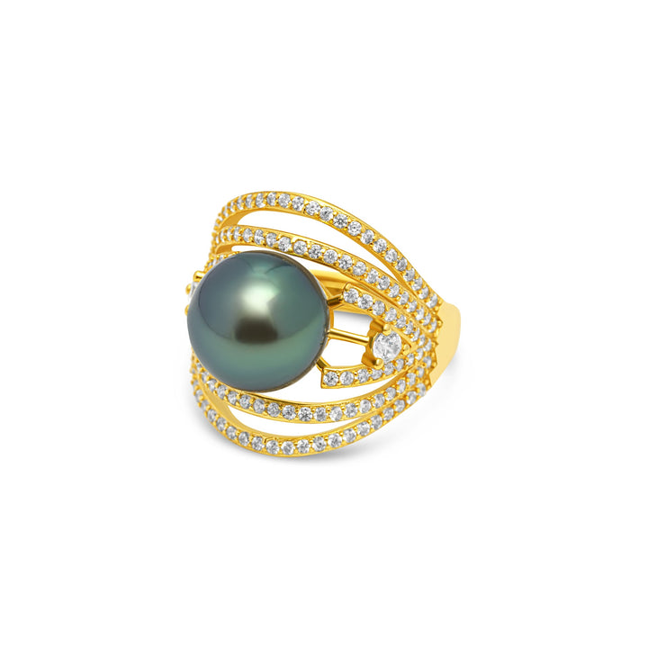 1pcs Tahitian Pearl Ring 925 Silver SHM1646 THMIX4