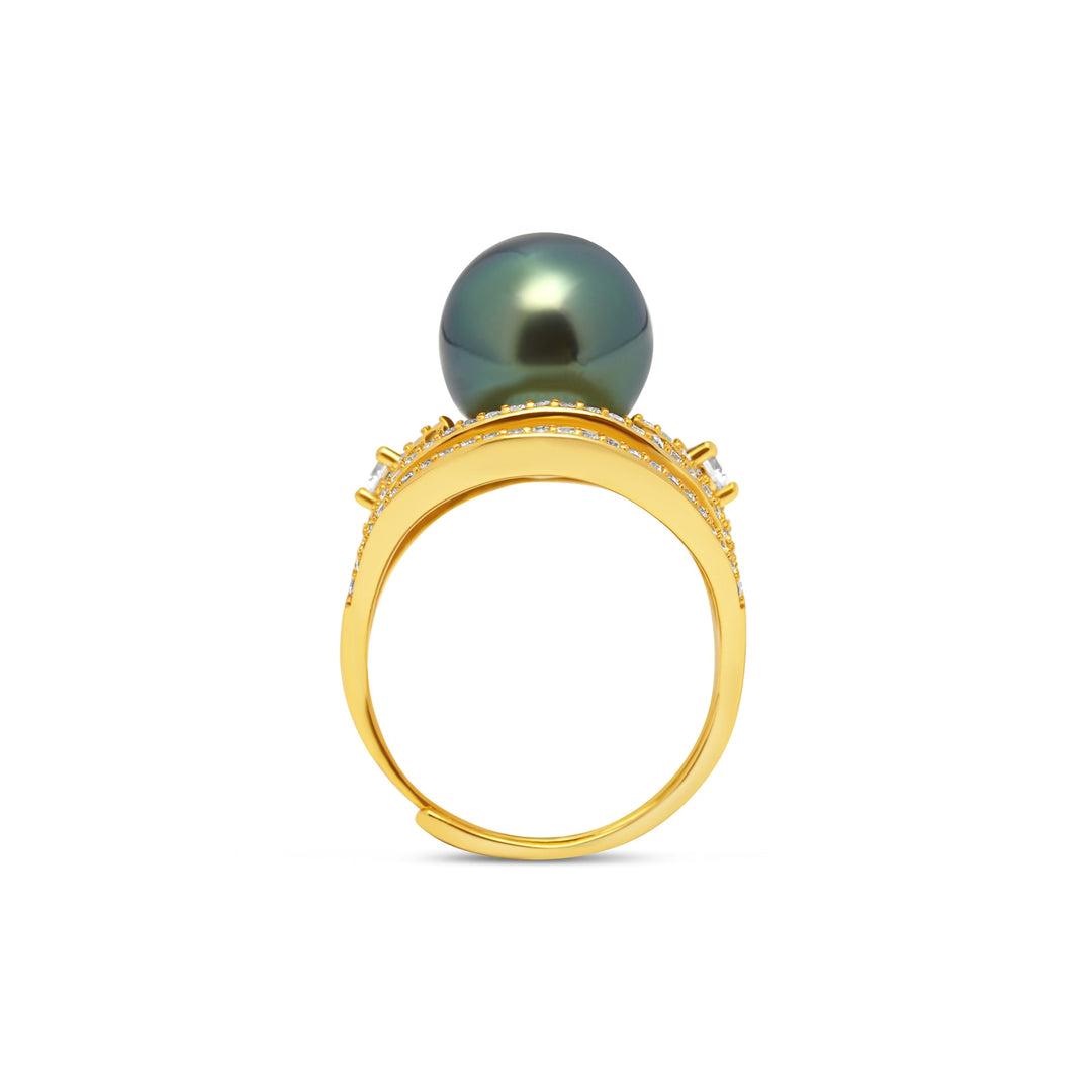 1pcs Tahitian Pearl Ring 925 Silver SHM1646 THMIX4